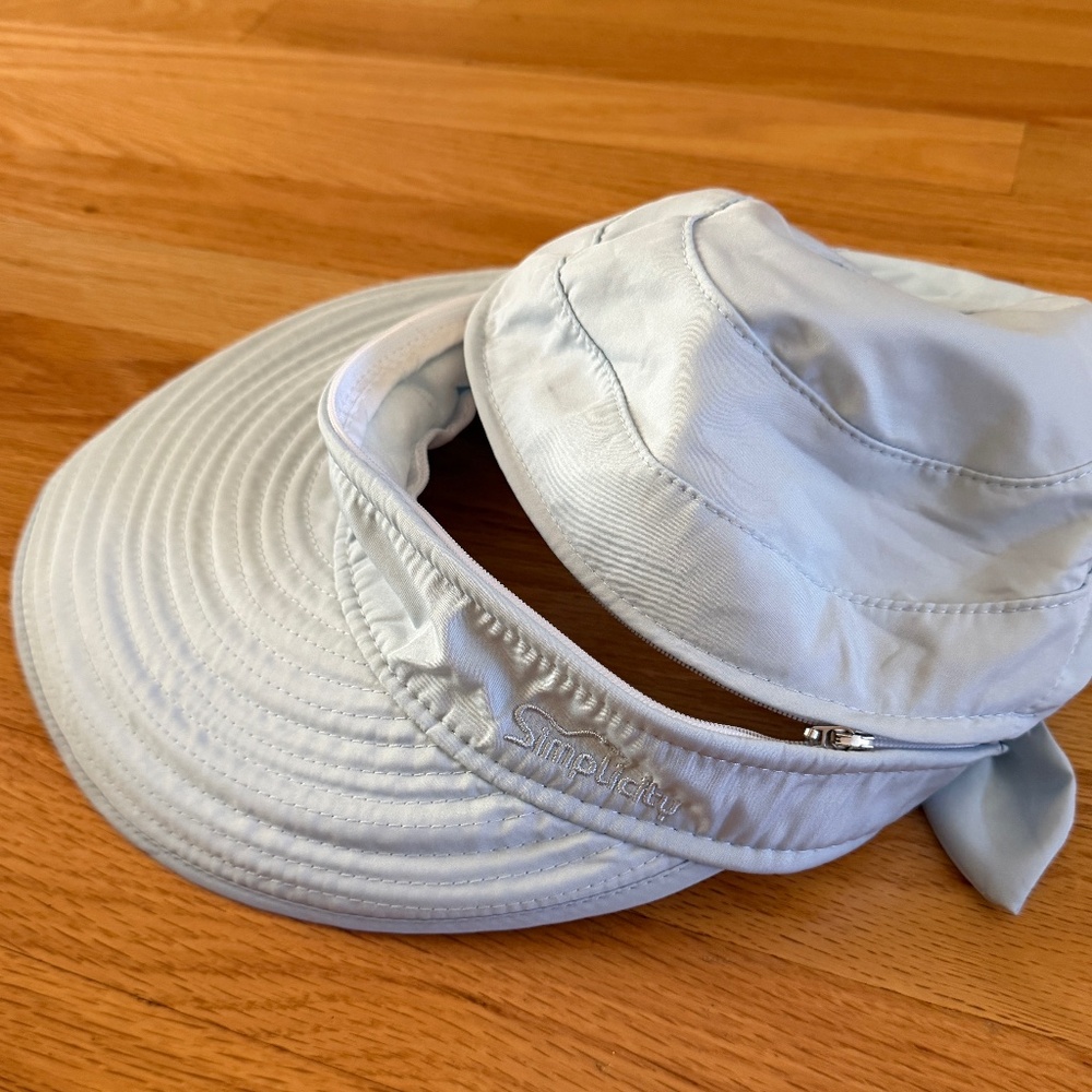Simplicity Wide Brim UV Protection 2 in 1 Removable Visor Hat Womens Blue - Picture 9 of 15